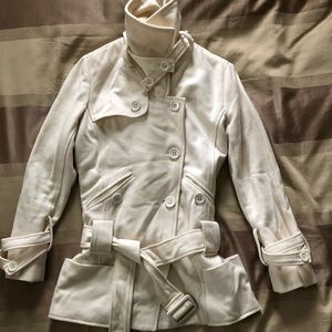 Winter white wool coat